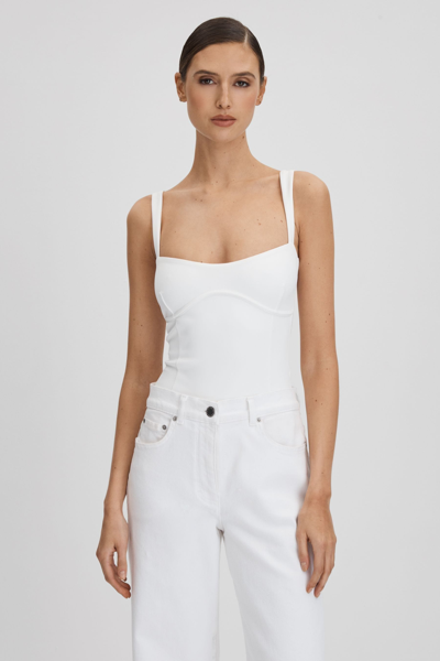 Good American Good White Good Sweetheart Scuba Thong Bodies In White