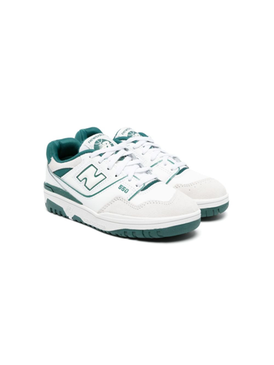 Shop New Balance White 550 Leather Sneakers