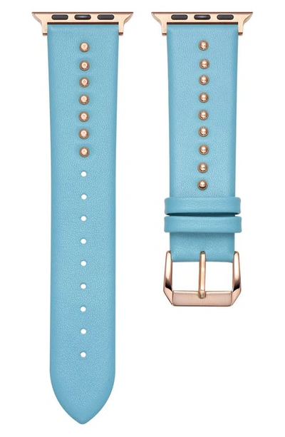 Shop The Posh Tech Skyler Leather 20mm Apple Watch® Watchband In Teal