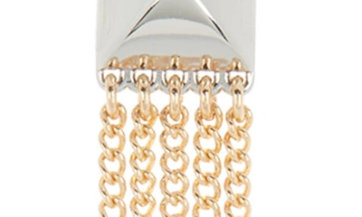 Shop Allsaints Pyramid Stud Chain Duster Earrings In Hematite/ Warm Silver