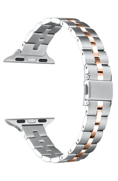 The Posh Tech Sophie Stainless Steel Apple Watch® Watchband In Silver/ Rose Gold