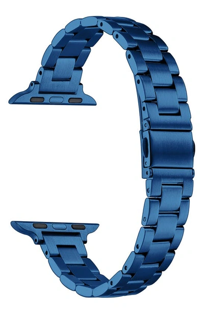 Shop The Posh Tech Sloan Stainless Steel Skinny Apple Watch® Bracelet Watchband In Blue
