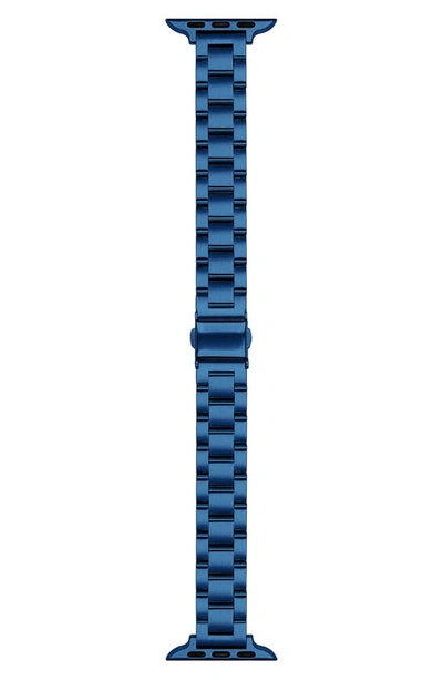 Shop The Posh Tech Sloan Stainless Steel Skinny Apple Watch® Bracelet Watchband In Blue