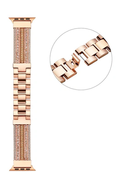 The Posh Tech Beaded Apple Watch® Bracelet Watchband In Gold/rose Gold