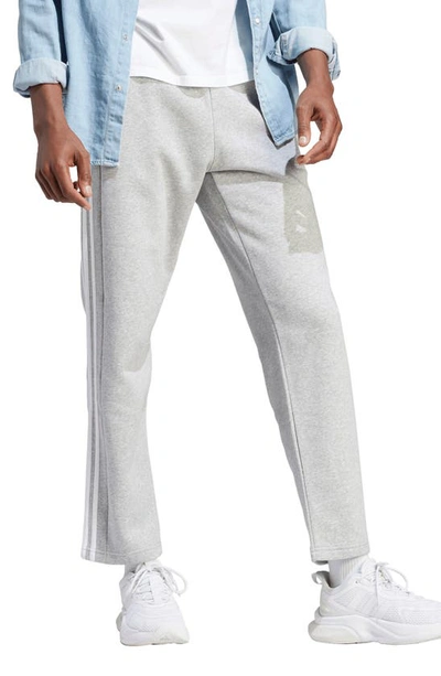 Adidas Originals Essentials 3-stripes Fleece Sweatpants In Medium Grey Heather