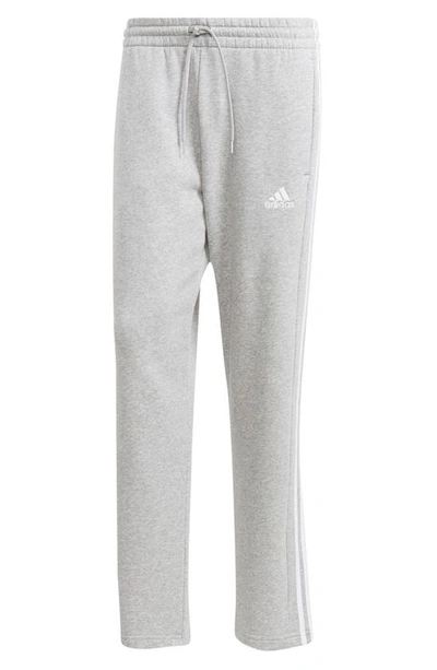 Adidas Originals Essentials 3-stripes Fleece Sweatpants In Medium Grey Heather