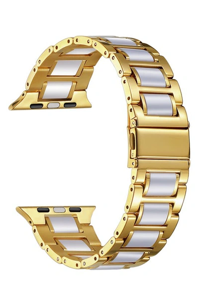 Shop The Posh Tech Resin Detail 23mm Apple Watch® Bracelet Watchband In Yellow Gold
