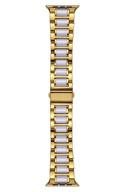 Shop The Posh Tech Resin Detail 23mm Apple Watch® Bracelet Watchband In Yellow Gold
