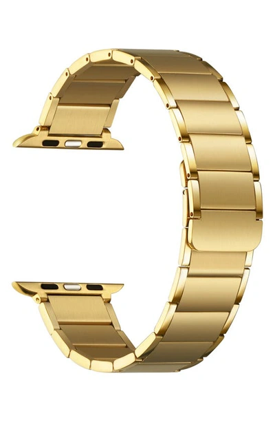 Shop The Posh Tech Wide Link 23mm Magnetic Apple Watch® Bracelet Watchband In Yellow Gold