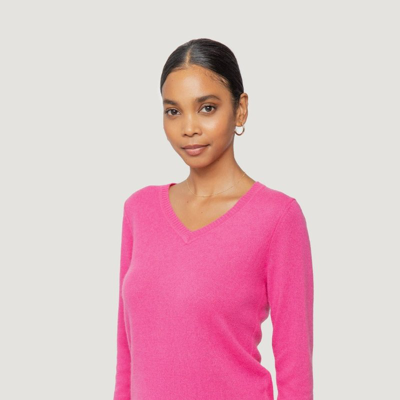 Shop Quinn Kim Cashmere V-neck Sweater In Pink