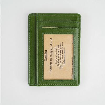 Shop Soneha Cactus Leather Wallet In Green