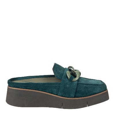 Shop Naked Feet Elect Platform Mules In Green