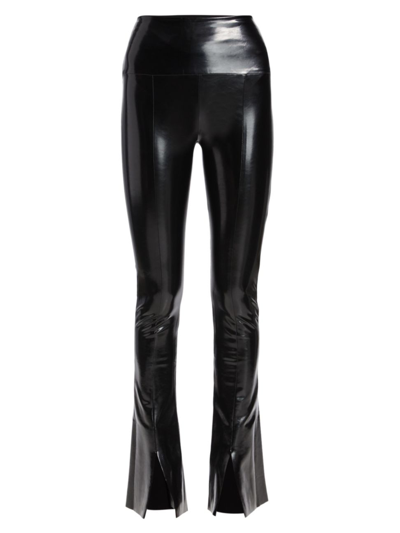 Shop Norma Kamali Women's Spat Faux Patent-leather Leggings In Black