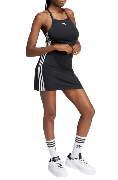 Shop Adidas Originals 3-stripes Lifestyle Minidress In Black