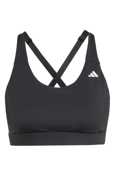 Shop Adidas Originals Run Medium-support Sports Bra In Black/white