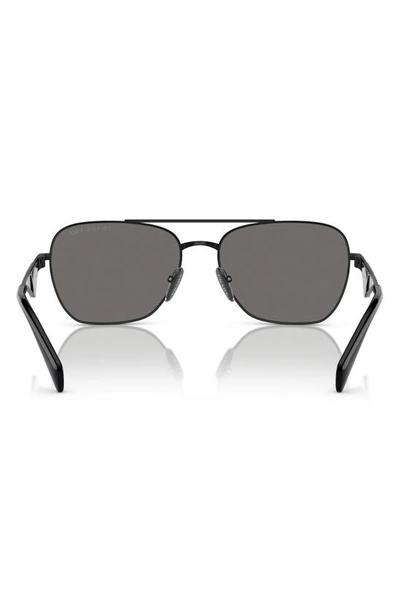 Prada 59mm Polarized Pillow Sunglasses In Dark Grey