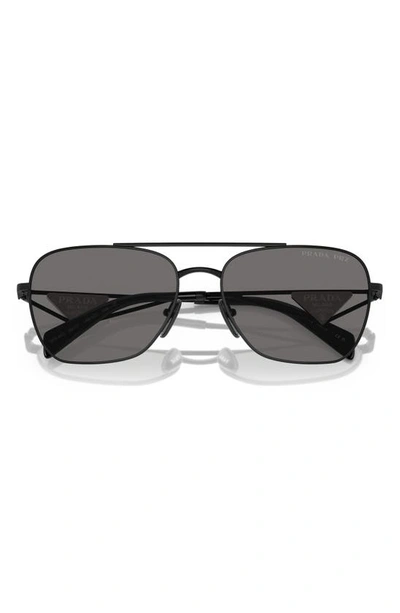 Prada 59mm Polarized Pillow Sunglasses In Dark Grey