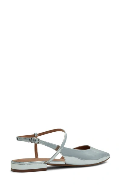 Shop Aldo Sarine Ankle Strap Pointed Toe Flat In Silver