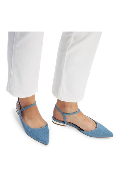 Shop Aldo Sarine Ankle Strap Pointed Toe Flat In Blue