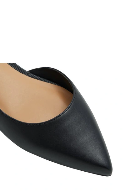 Shop Aldo Sarine Ankle Strap Pointed Toe Flat In Black