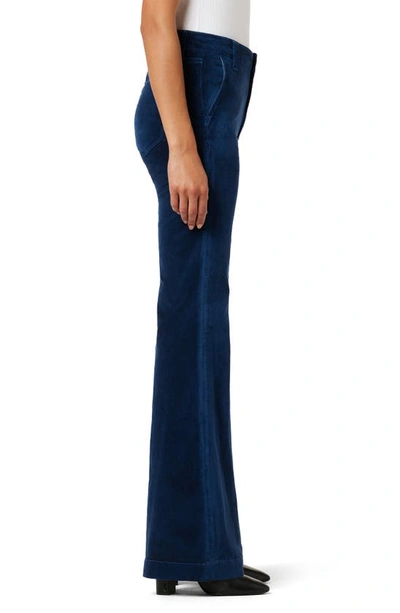 Shop Joe's The Molly High Waist Velvet Flare Jeans In Pageant Blue
