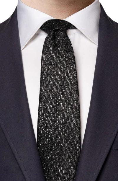 Shop Eton Glitter Wool Blend Tie In Black