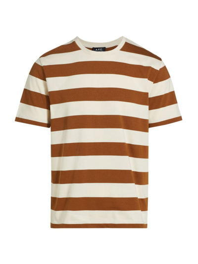 Shop Apc Men's Thibaut Striped Oversized T-shirt In Noisette