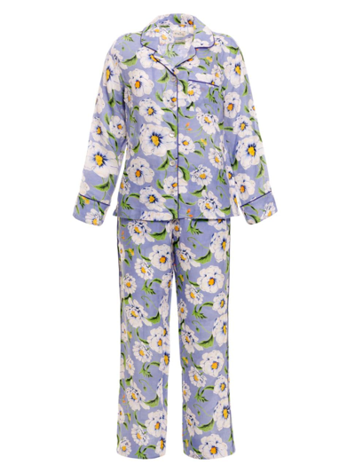 Shop The Lazy Poet Women's Emma Floral 2-piece Pajama Set In Blue