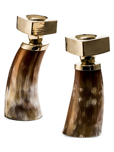 Shop Ladorada Two-piece Wood, Bull Horn & German Silver Candle Holders