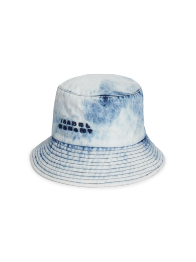 Shop Isabel Marant Women's Giorgia Acid Wash Denim Bucket Hat In Light Blue