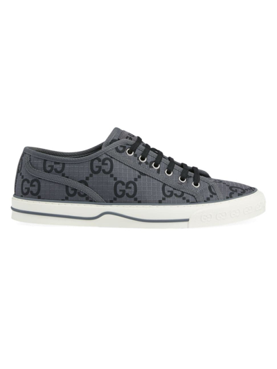 Shop Gucci Men's Tennis 1977 Gg Low-top Sneakers In Anthracite