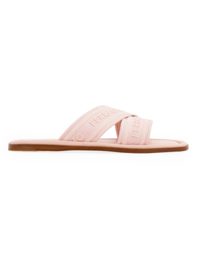 Shop Ferragamo Women's Laurene Logo Sandals In Pink