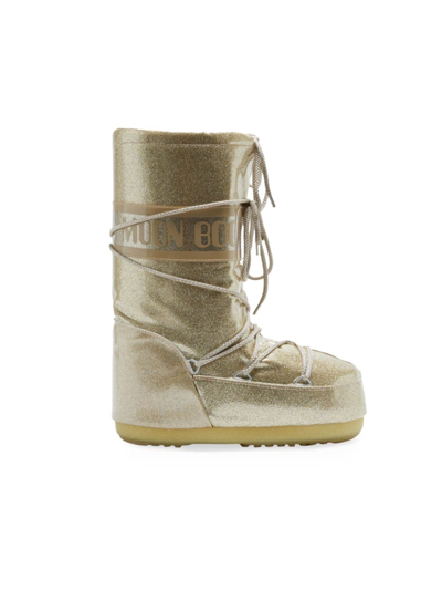 Shop Moon Boot Girl's Icon Glitter S In Gold