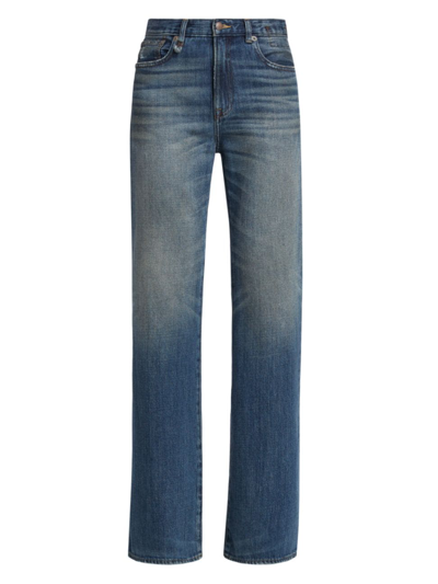Shop R13 Women's Jane Mid-rise Flared Jeans In Dane Indigo
