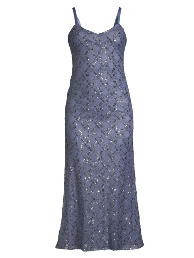 Shop Likely Women's Brigid Beaded Midi-dress In Night Shadow