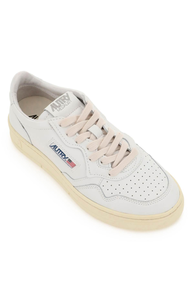 Shop Autry Leather Medalist Low Sneakers In White