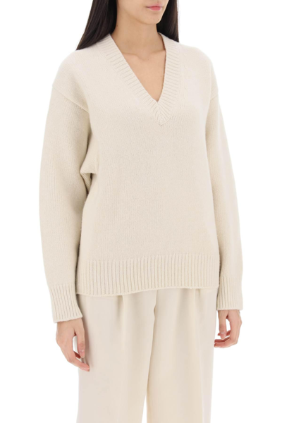 Shop Totême Wool And Cashmere Sweater In White,neutro