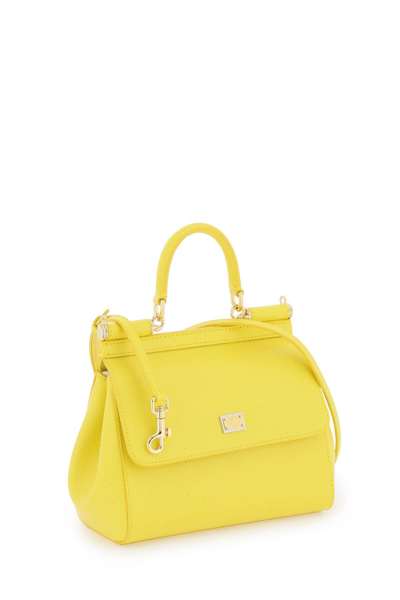 Shop Dolce & Gabbana Small 'sicily' Bag In Yellow