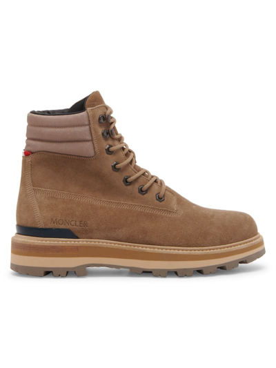 Shop Moncler Men's Peka Suede Hiking Boots In Coriander