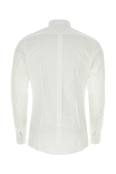Dolce & Gabbana White Stretch Poplin Shirt In White