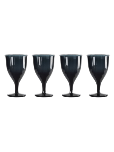 Shop Nude Glass Omnia Bey 4-piece Wine Glass Set In Navy Blue