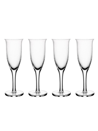 Shop Nude Glass Omnia Bey 4-piece Champagne Glass Set In Clear
