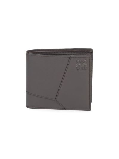 Shop Loewe Men's Puzzle Edge Leather Bifold Wallet In Dark Grey