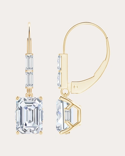 Shop Natori Women's Emerald-cut Diamond Leverback Earrings In Gold