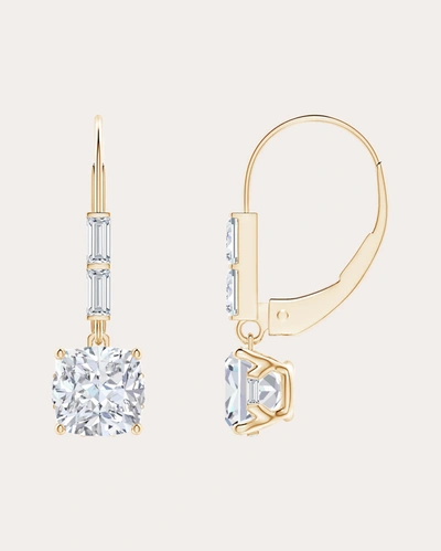 Shop Natori Women's Small Cushion-cut Diamond Leverback Earrings In Gold