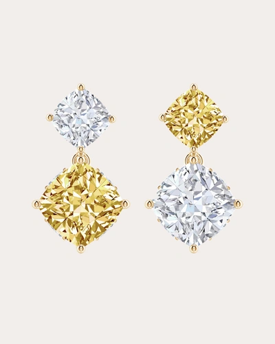 Shop Natori Women's Yellow & White Diamond Two-stone Drop Earrings In Gold