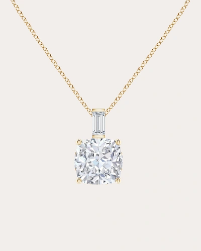 Shop Natori Women's Cushion-cut Diamond Pendant Necklace In Gold