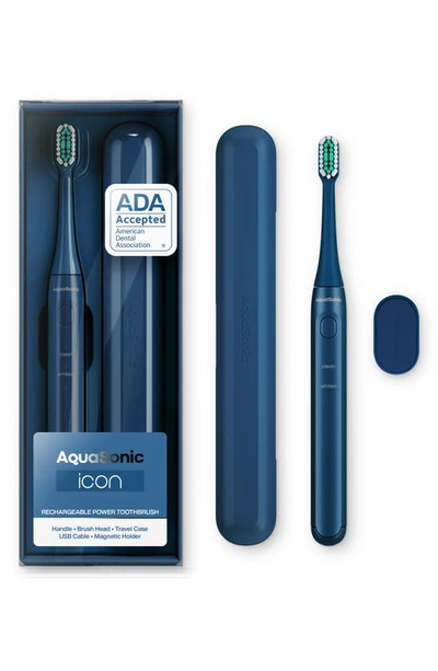 Shop Aquasonic Icon Rechargeable Power Toothbrush In Navy