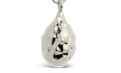 Sterling Forever Lee Molten Teardrop Y-necklace In Silver