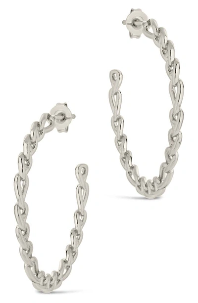 Sterling Forever Rylan Hoop Earrings In Silver